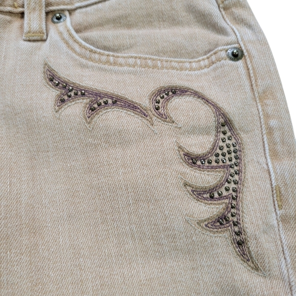 Ralph Lauren Jeans‎ Co Womens 6 Tan Western Stretch Classic Boot Cut Embroidered - Picture 5 of 13